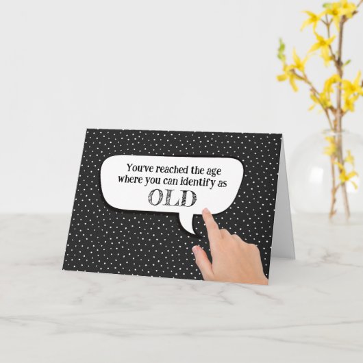 Identificeer als oud in spraakwolk kaart (Gele Bloem)