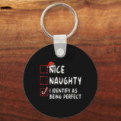 Identificeer als perfect leuk ondeugend mooi lijst sleutelhanger (Voorkant)