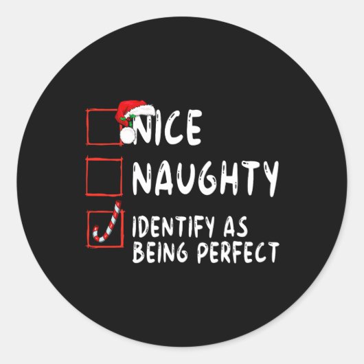 Identificeer als perfecte grappige stoute leuke li ronde sticker (Voorkant)