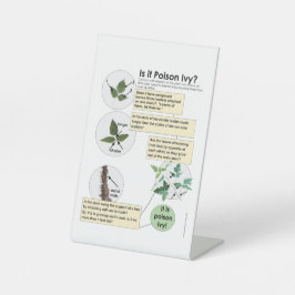 Identificeer Poison Ivy Planten Wandelen, kamperen Reclamebord Met Voetstuk