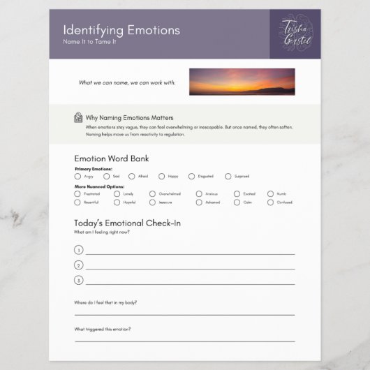 Identificeer & Surf Emoties Blad Flyer (Voorkant)