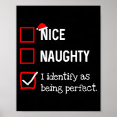 Identify As Perfect Funny Naughty Nice List Christ Poster (Voorkant)