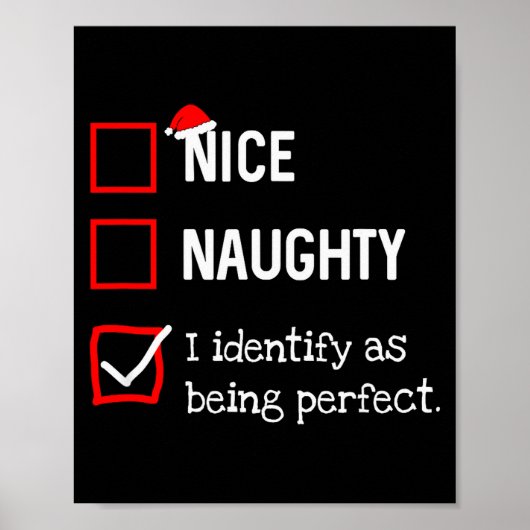 Identify As Perfect Funny Naughty Nice List Christ Poster (Voorkant)