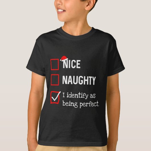 Identify As Perfect Funny Naughty Nice List Christ T-shirt (Voorkant)