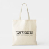 Identiteit eerst handicap tote bag (Achterkant)