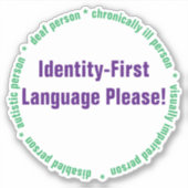 Identiteit eerste taal aangepaste vinylsticker sticker (Voorkant)