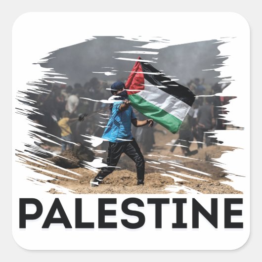 Identiteit, strijd en vrijheid vierkante sticker (Voorkant)