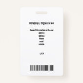 Identiteitsbadge voor beveiliging van politiek the badge (Achterkant)