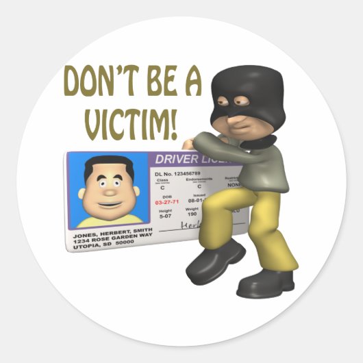 Identiteitsbewijs Ronde Sticker (Voorkant)