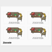 Identiteitscrisis, tomaat ziet psychiater rechthoekige sticker (Vel)