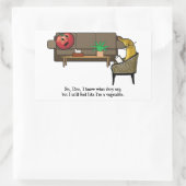 Identiteitscrisis, tomaat ziet psychiater rechthoekige sticker (Tas)