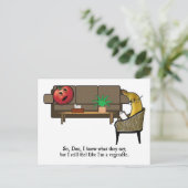 Identiteitscrisis Tomato ziet Psychiatrist Briefkaart (Staand voorkant)