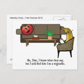 Identiteitscrisis Tomato ziet Psychiatrist Briefkaart (Voorkant / Achterkant)