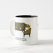 Identiteitscrisis Tomato ziet Psychiatrist Tweekleurige Koffiemok (Voorkant links)