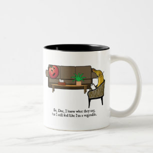 Identiteitscrisis Tomato ziet Psychiatrist Tweekleurige Koffiemok