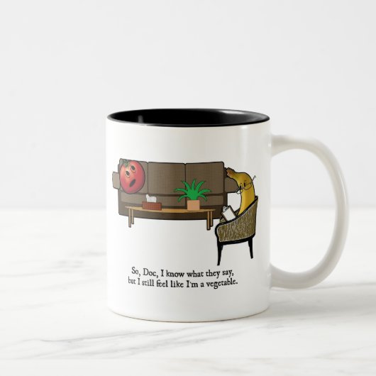 Identiteitscrisis Tomato ziet Psychiatrist Tweekleurige Koffiemok (Rechts)