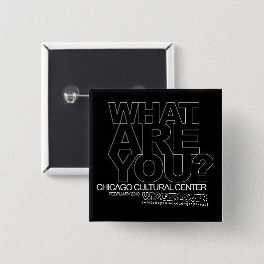 IDENTITEITSCRISIS VIERKANTE BUTTON 5,1 CM (Voorkant /achterkant)