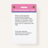 Identiteitskaart Jongen meisje Kinderfoto Aangepas Badge (Achterkant)