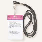 Identiteitskaart Jongen meisje Kinderfoto Aangepas Badge (Achterkant met draagriem)