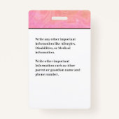 Identiteitskaart Jongen meisje Kinderfoto Aangepas Badge (Achterkant)