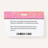 Identiteitskaart Jongen meisje Kinderfoto Aangepas Badge (Achterkant)