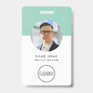 Identiteitskaart Modern Minimalistisch Foto Naam L Badge