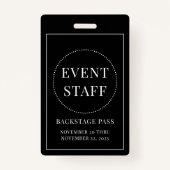 Identiteitskaart van de Backstage van het Personee Badge (Voorkant)