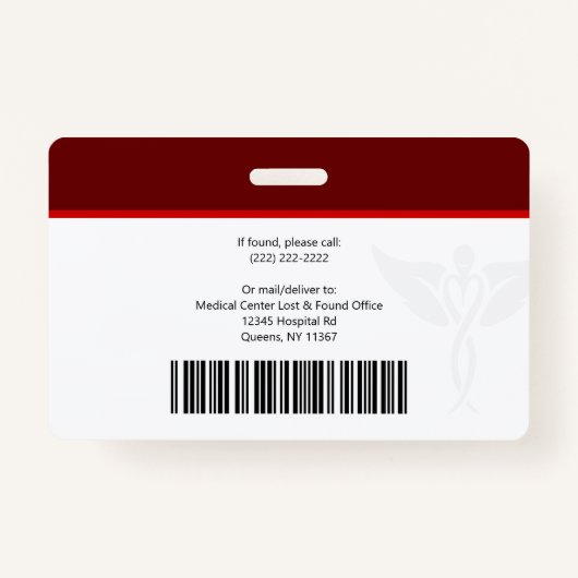 Identiteitskaart van de Werknemer van de Logo van  Badge (Achterkant)