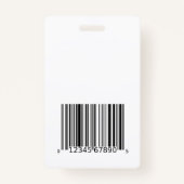 Identiteitskaart van het zwart-witte Personeel met Badge (Achterkant)