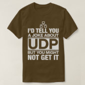 Identiteitskaart vertelt u een Joke over UDP Progr T-shirt (Design voorkant)