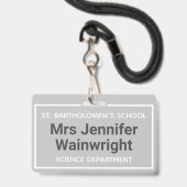 Identiteitsnaam School Docent Badge (Voorzijde met lanyard)