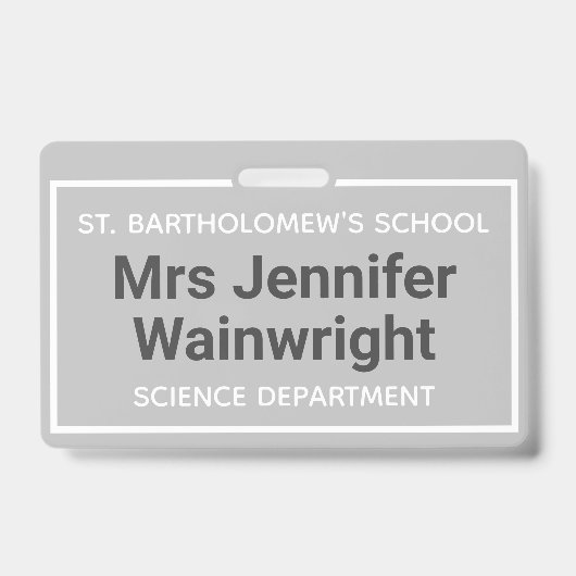 Identiteitsnaam School Docent Badge (Voorzijde)