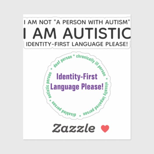 Identity-First Autism Custom-Cut Vinyl Sticker (Vel)