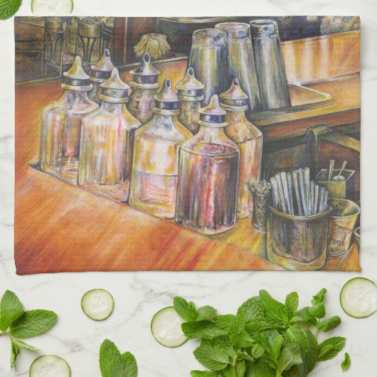 Ideografie van de keukenhanddoek voor Golden Light (Gevouwen)