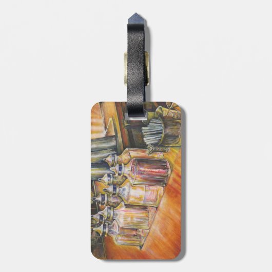 Ideografie van Golden Light Bagagelabel (Achterkant verticaal)