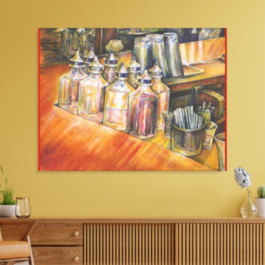 Ideografie van Golden Light Canvas Afdruk (Insitu (Woonkamer))