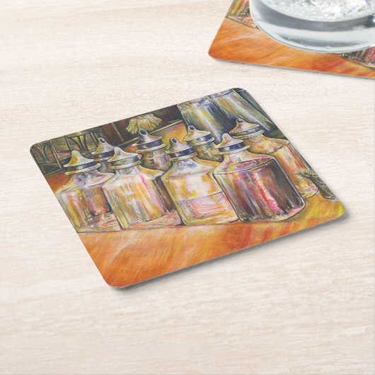 Ideografie van Golden Light Kartonnen Onderzetters (Schuin)