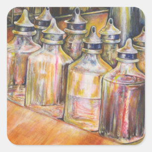 Ideografie van Golden Light Vierkante Sticker