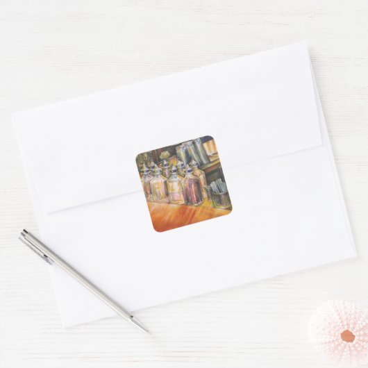 Ideografie van Golden Light Vierkante Sticker (Envelop)