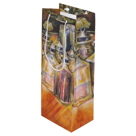 Ideografie van Golden Light Wijn Cadeautas (Voorkant Gekanteld)