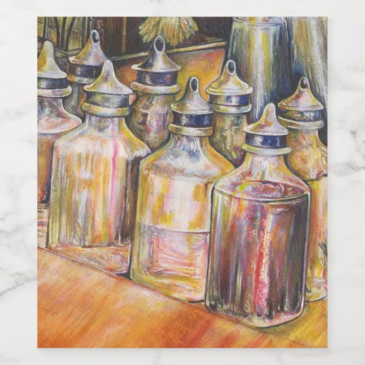 Ideografie van het Gouden Licht Wijn Etiket (Enkel label)