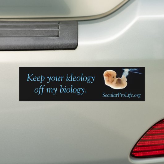 Ideologie tegen biologie bumpersticker (Op auto)