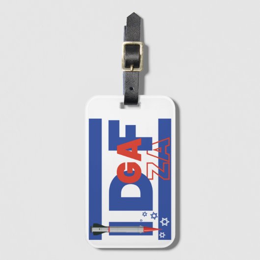 IDF en IDGAF concept Israëlisch Palestijns conflic Bagagelabel (Voorkant (verticaal))