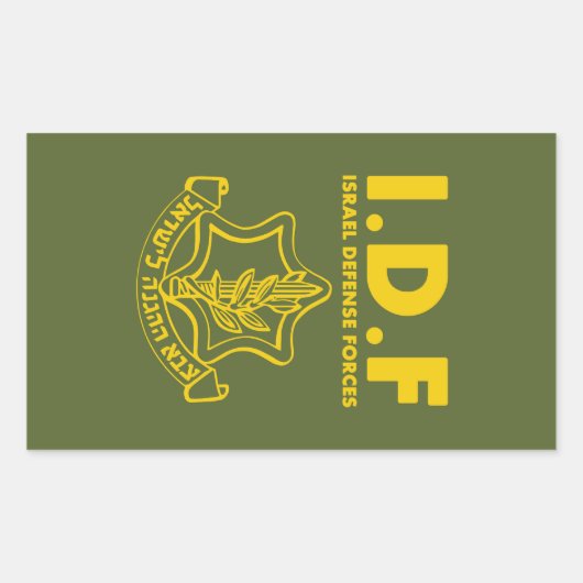 IDF Israel Defence Forces - ENG Rechthoekige Sticker (Voorkant)