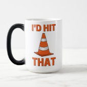 I'd'hit that funny autocross design oranje cone magische mok (Links)