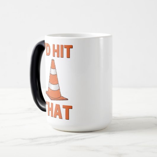 I'd'hit that funny autocross design oranje cone magische mok (Voorkant links)
