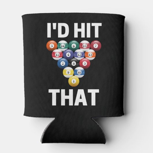 I'd'hit that funny pool ball game player lovers blikjeskoeler (Achterkant)