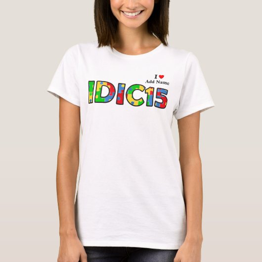 IDIC15 Vrouwen Shirt Multicolor Puzzel Aanpassen (Voorkant)