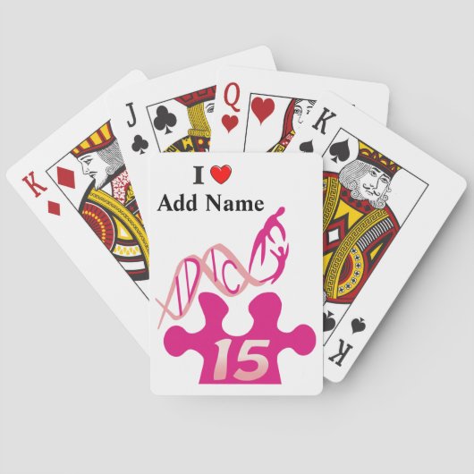 IDIC 15 speelkaarten roze puzzel aanpassen (Achterkant)