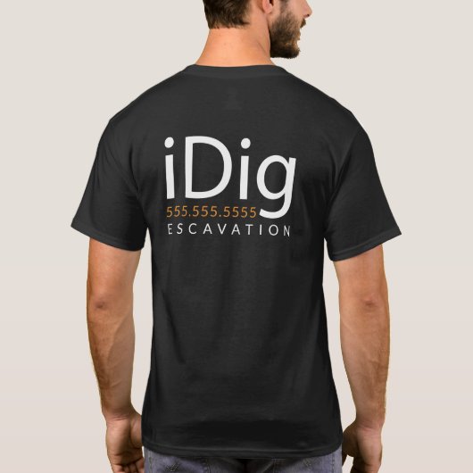 iDIG. Excavator. Backhoe Operator. Cadeaus en Merc T-shirt (Achterkant)